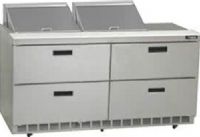 Delfield UCD4464N-12 Four Drawer Reduced Height Refrigerated Sandwich Prep Table, 12 Amps, 60 Hertz, 1 Phase, 115 Volts, 12 Pans - 1/6 Size Pan Capacity, Drawers Access, 21.6 cu. ft. Capacity, 1/2 HP Horsepower, 4 Number of Drawers, Air Cooled Refrigeration, Counter Height Style, Standard Top, 34.25" Work Surface Height, 64" Nominal Width, 64" W x 10 D Cutting Board Width (UCD4464N-12 UCD4464N12 UCD4464N 12) 