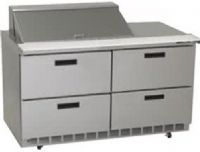 Delfield UCD4464N-18M Four Drawer Reduced Height Refrigerated Sandwich Prep Table, 12 Amps, 60 Hertz, 1 Phase, 115 Volts, 18 Pans - 1/6 Size Pan Capacity, Drawers Access, 21.6 cu. ft. Capacity, 1/2 HP Horsepower, 4 Number of Drawers, Air Cooled Refrigeration, Counter Height Style, Mega Top, 34.25" Work Surface Height, 64" Nominal Width, 64" W x 8" D Cutting Board Width (UCD4464N-18M UCD4464N18M UCD4464N 18M) 